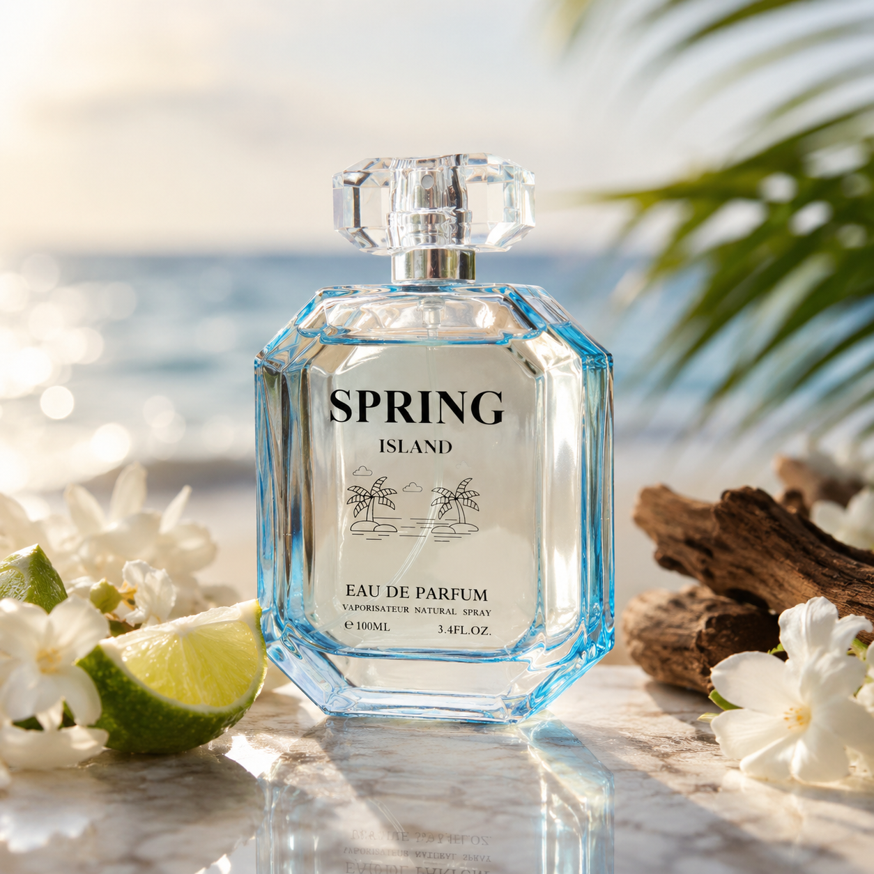 Spring Island Eau de Parfum 100ml | Fresh Aquatic Citrus Perfume | Long-Lasting Fragrance