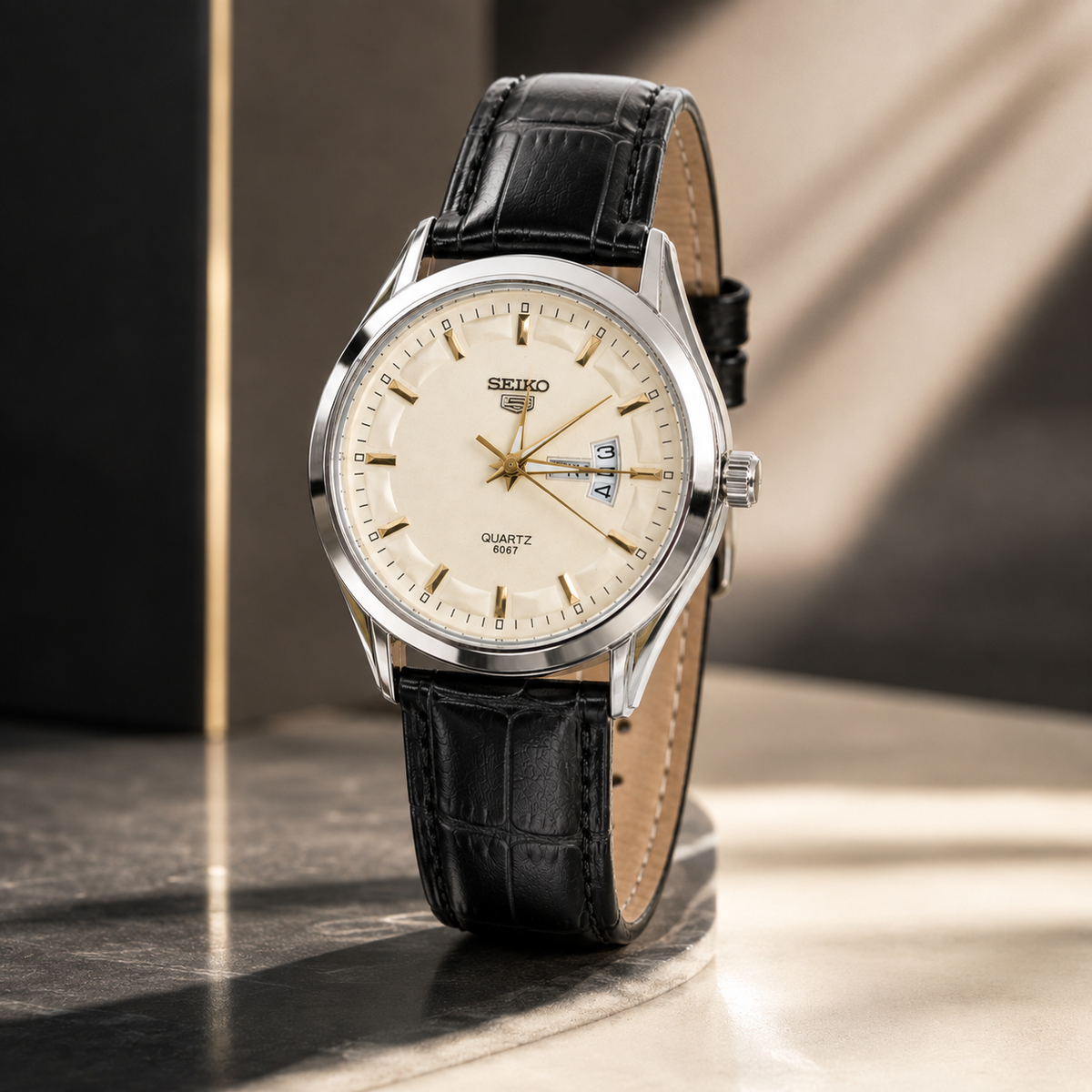 SEIKO Leather Men’s Watch