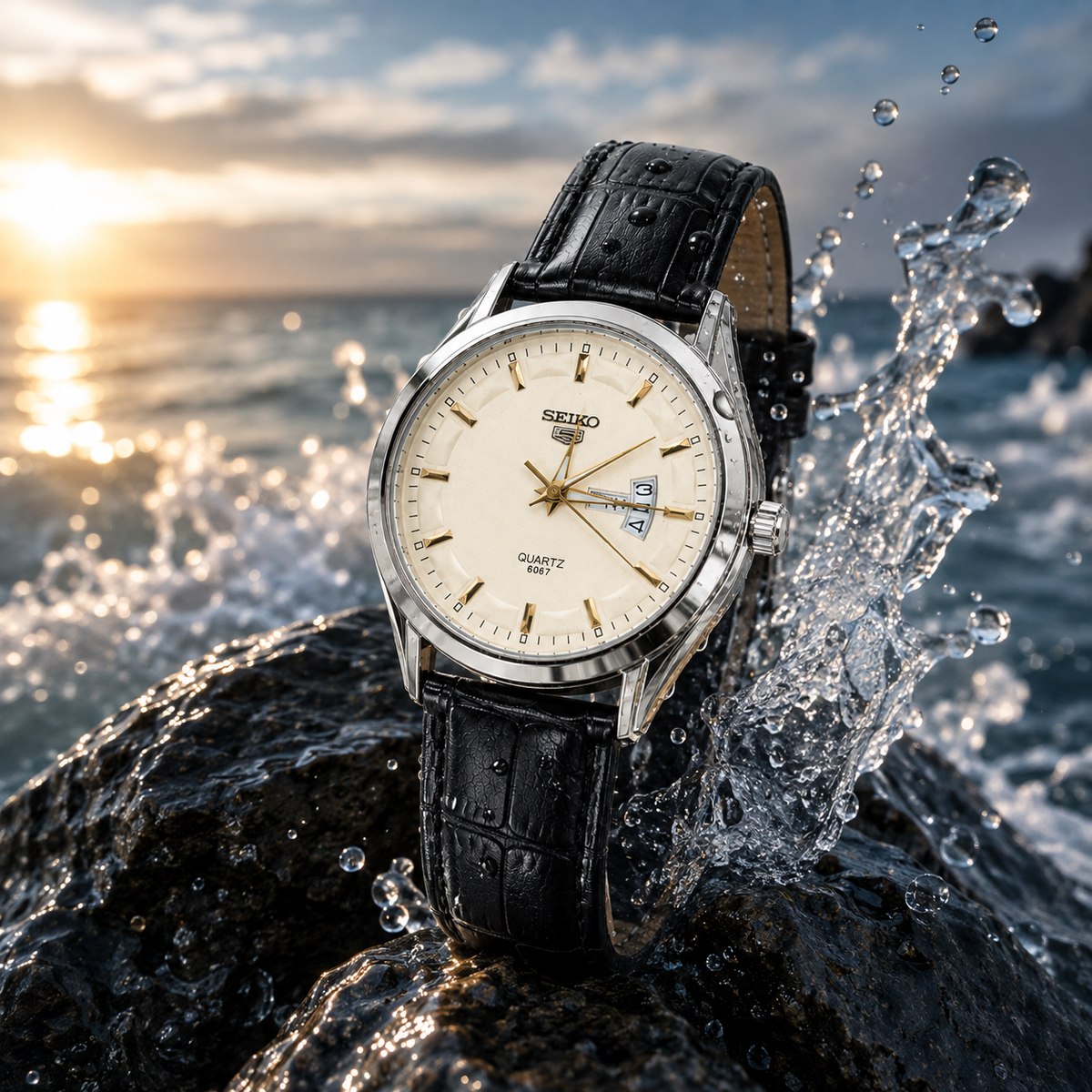 SEIKO Leather Men’s Watch