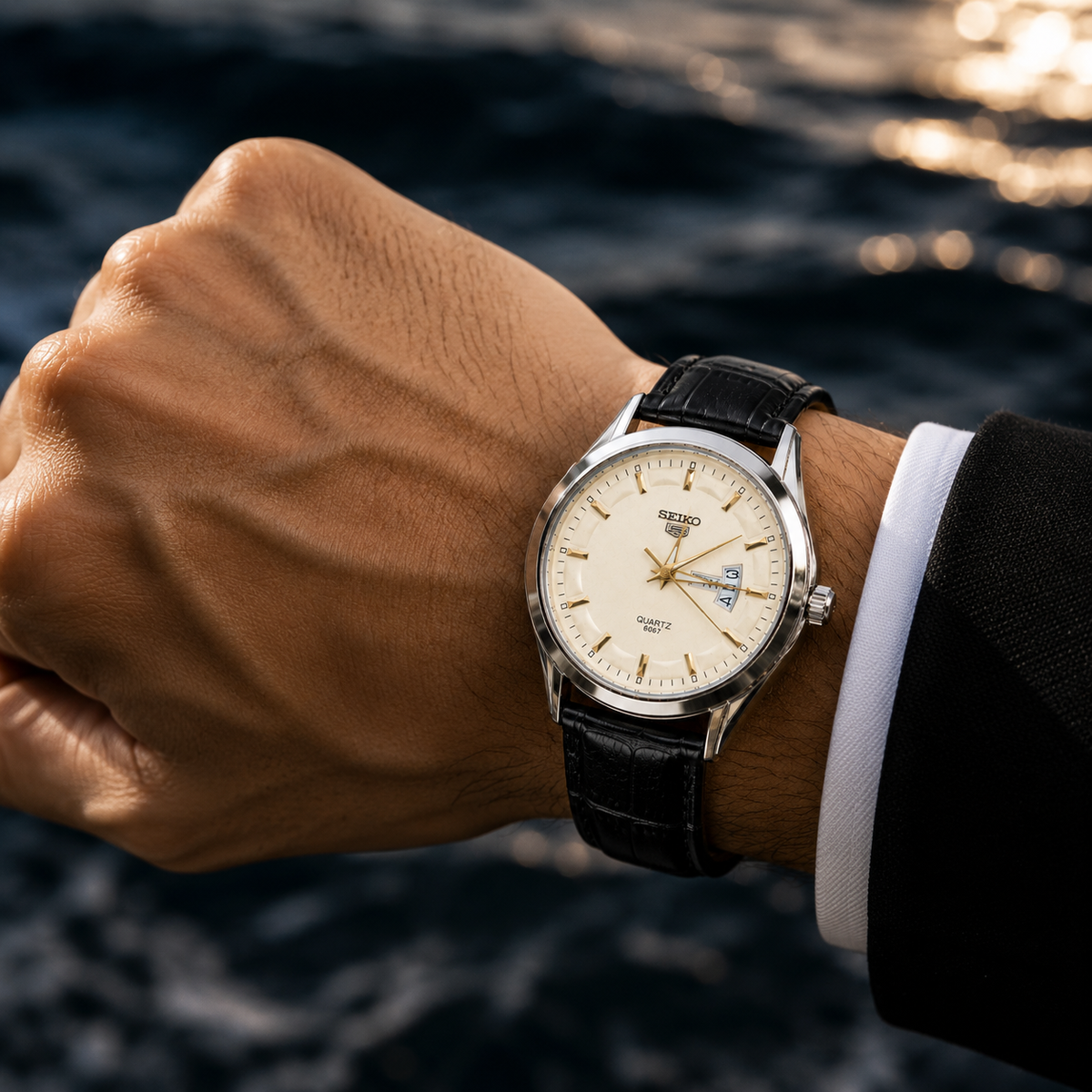 SEIKO Leather Men’s Watch