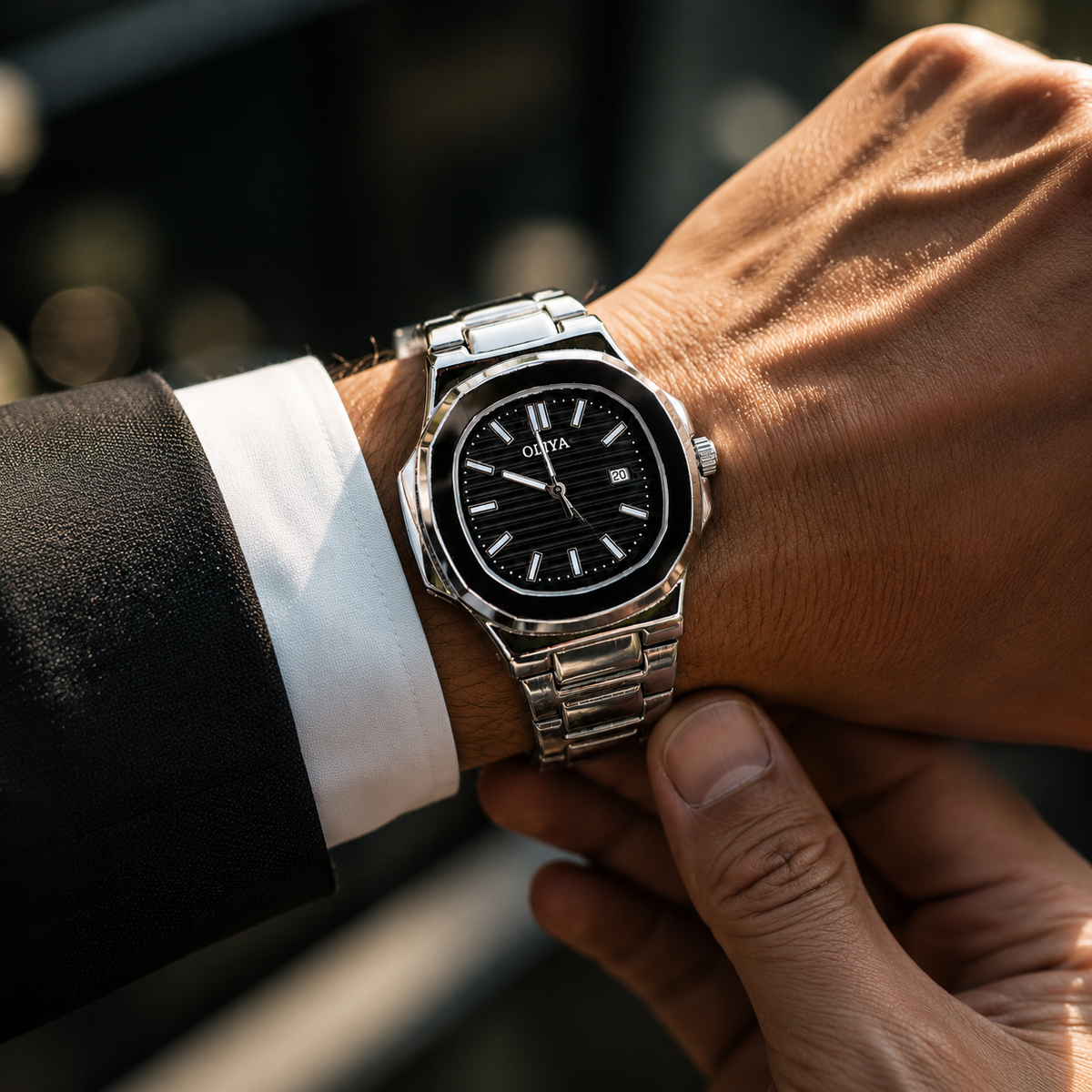 OLIYA Men’s Stainless Steel Watch