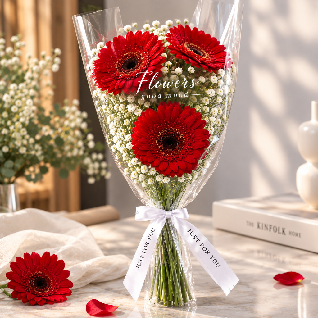 Romantic Red Gerbera Bouquet