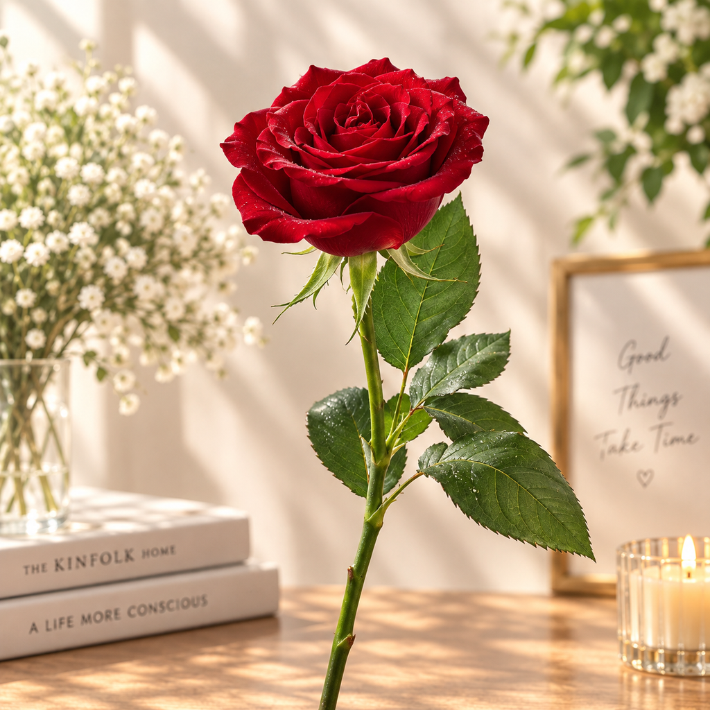 Romantic Red Rose Still Life