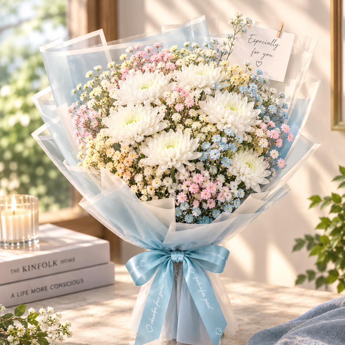 Pastel Bouquet in Sunlit Elegance