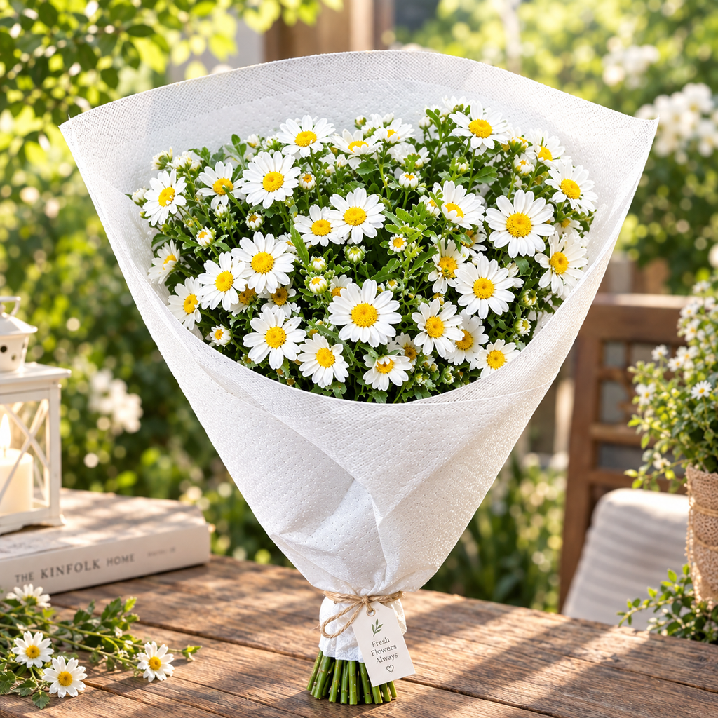 Sunlit White Daisy Bouquet